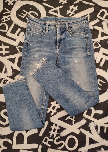 Kadın Mavi Denim Loose Fit Sokak Stili Jean - Görsel 2