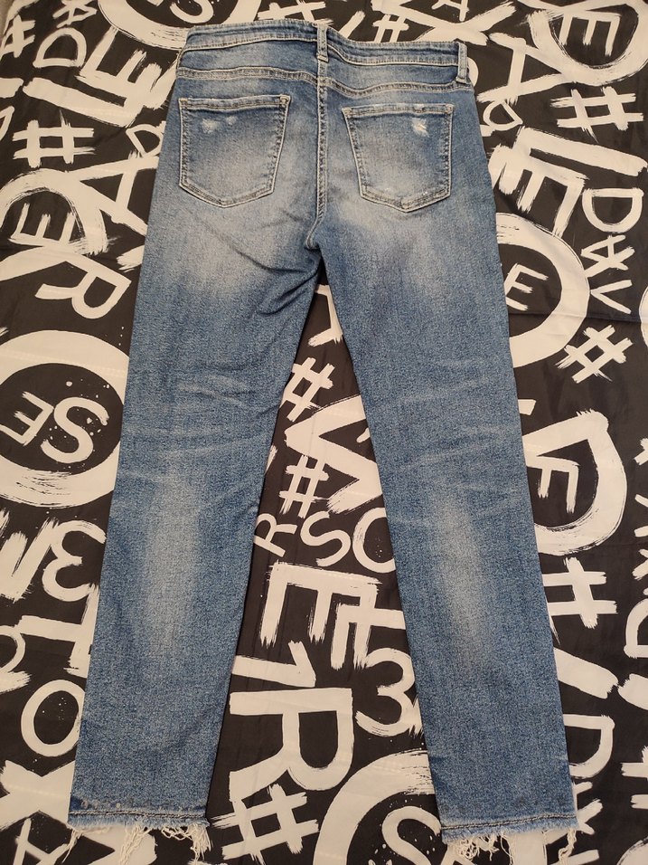 Kadın Mavi Denim Loose Fit Sokak Stili Jean - Görsel 3
