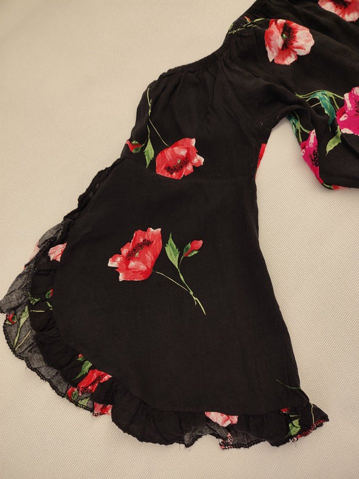 Çiçek Desenli Bohem Kadın Bluz - Görsel 3