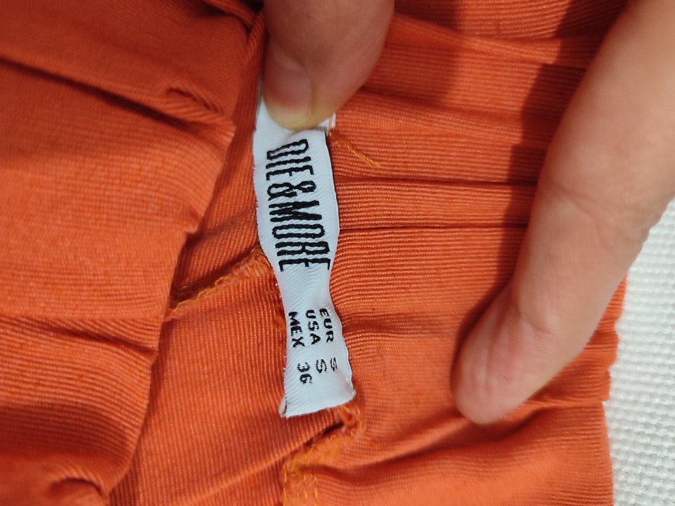 turuncu Salaş Keten Kadın Pantolon - Görsel 2