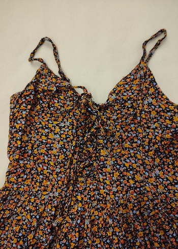 Bohem Çok Renkli Uzun Askılı Elbise - Görsel 5