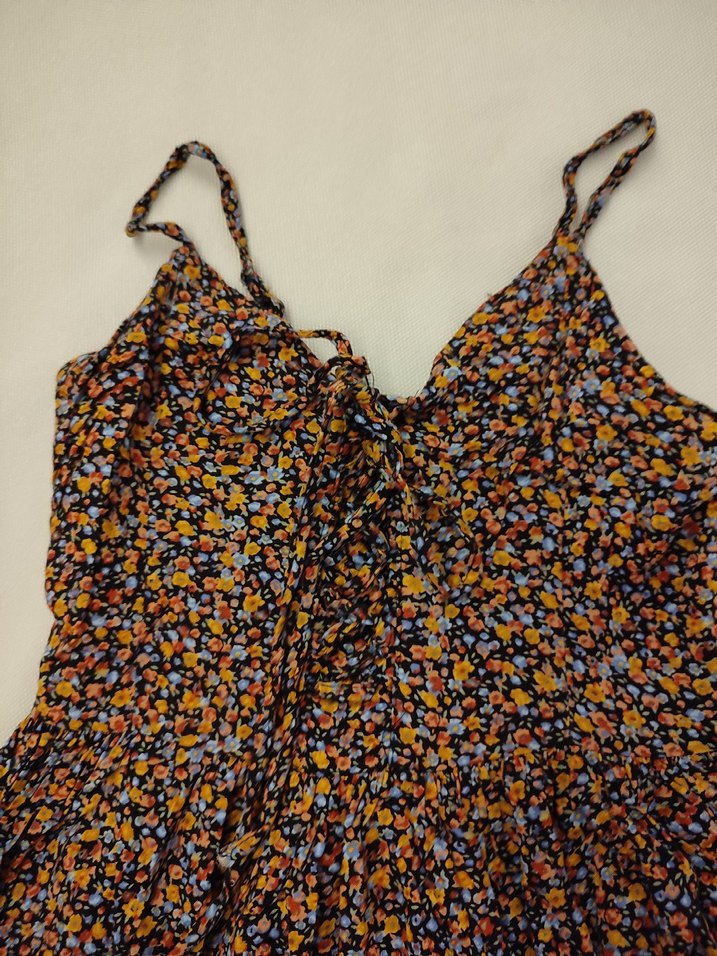 Bohem Çok Renkli Uzun Askılı Elbise - Görsel 5