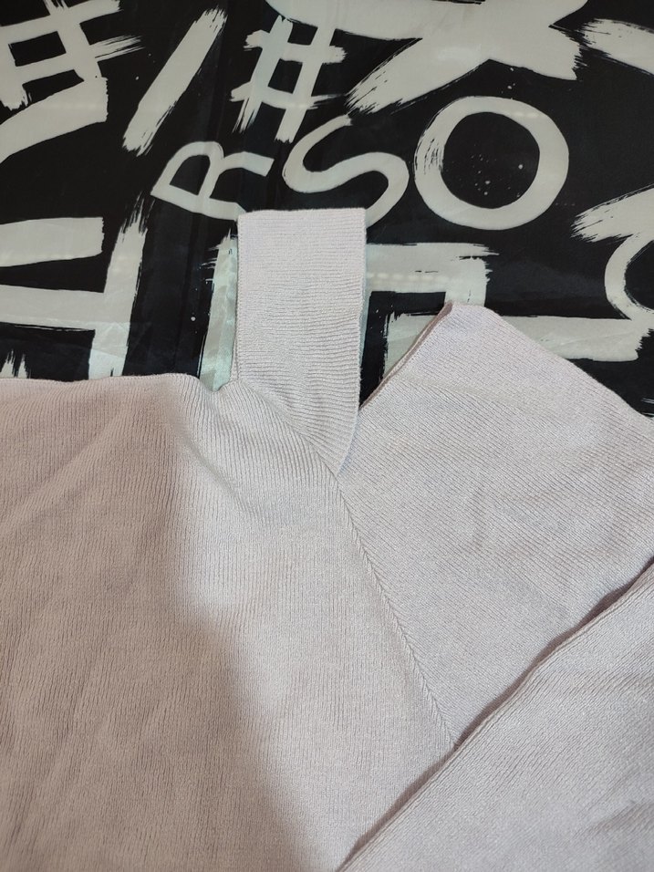 Uzun Kollu Straplez lila Kadın Bluz - Görsel 3