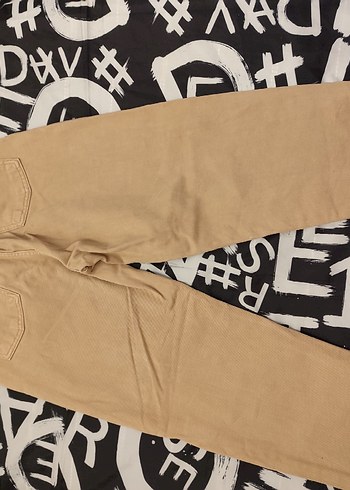 Bej Kadın Bol Kesim Midi Kot Pantolon - Görsel 2