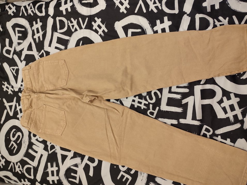 Bej Kadın Bol Kesim Midi Kot Pantolon - Görsel 2