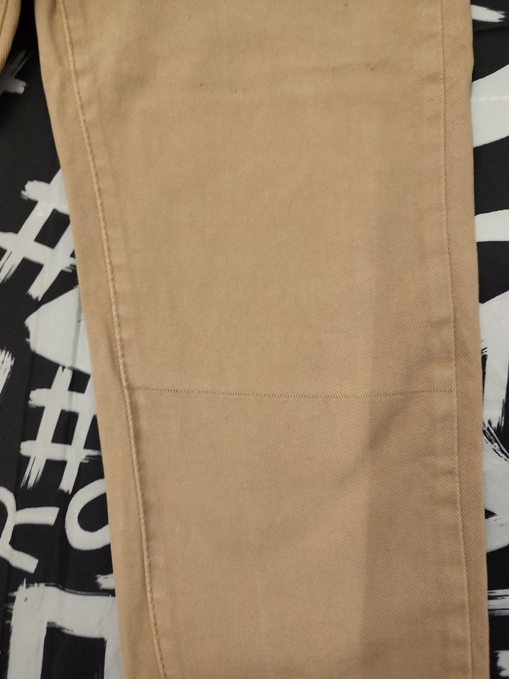 Bej Kadın Bol Kesim Midi Kot Pantolon - Görsel 3