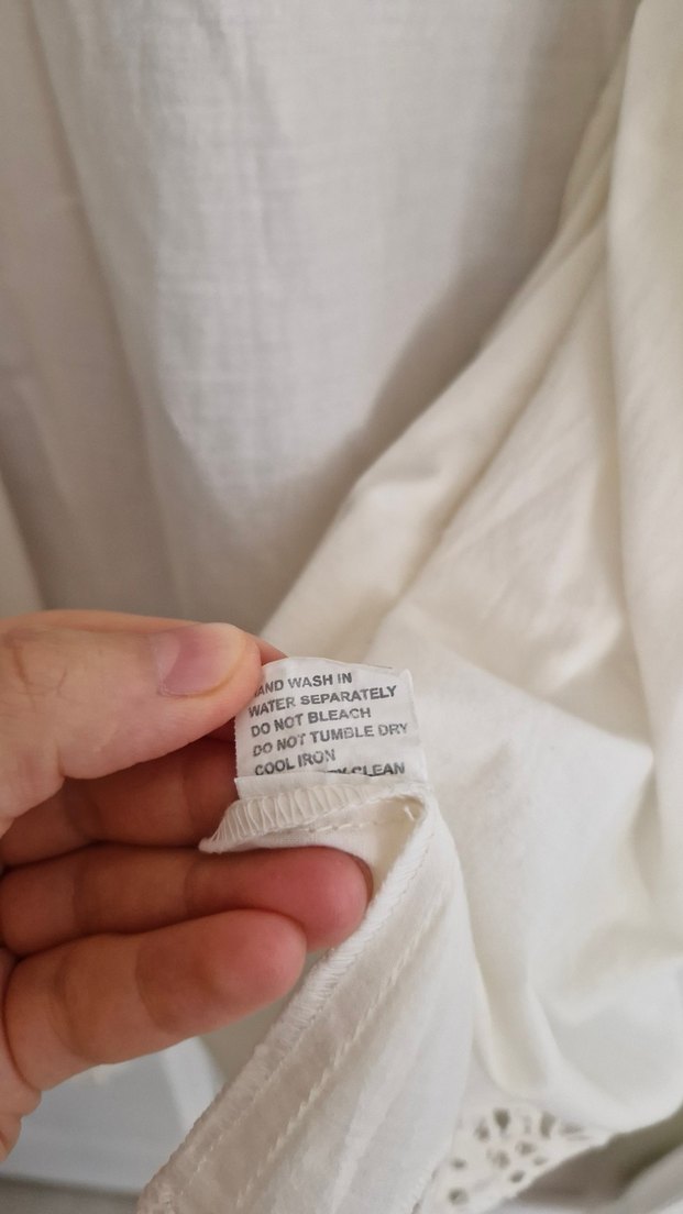 Uzun Beyaz Bohem Gömlek/Elbise - Görsel 3