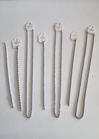 çelik unisex zincir set ve kolye