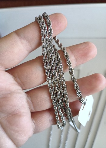 Beden gri Renk çelik unisex zincir set ve kolye