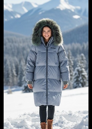 orjinal Marmot kaz tüyü kadın mont-kaban - Görsel 2