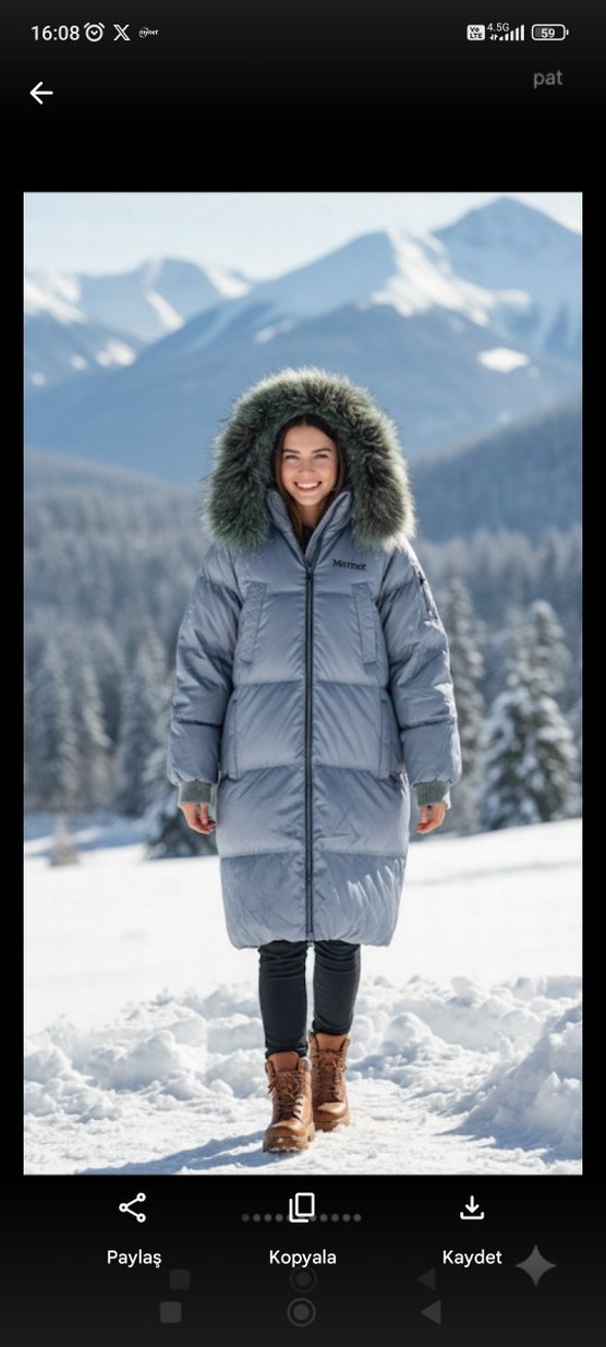 orjinal Marmot kaz tüyü kadın mont-kaban - Görsel 2