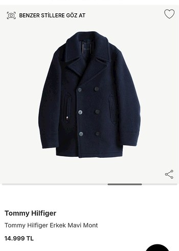orjinal Tommy Hilfiger erkek yün kaban - Görsel 11