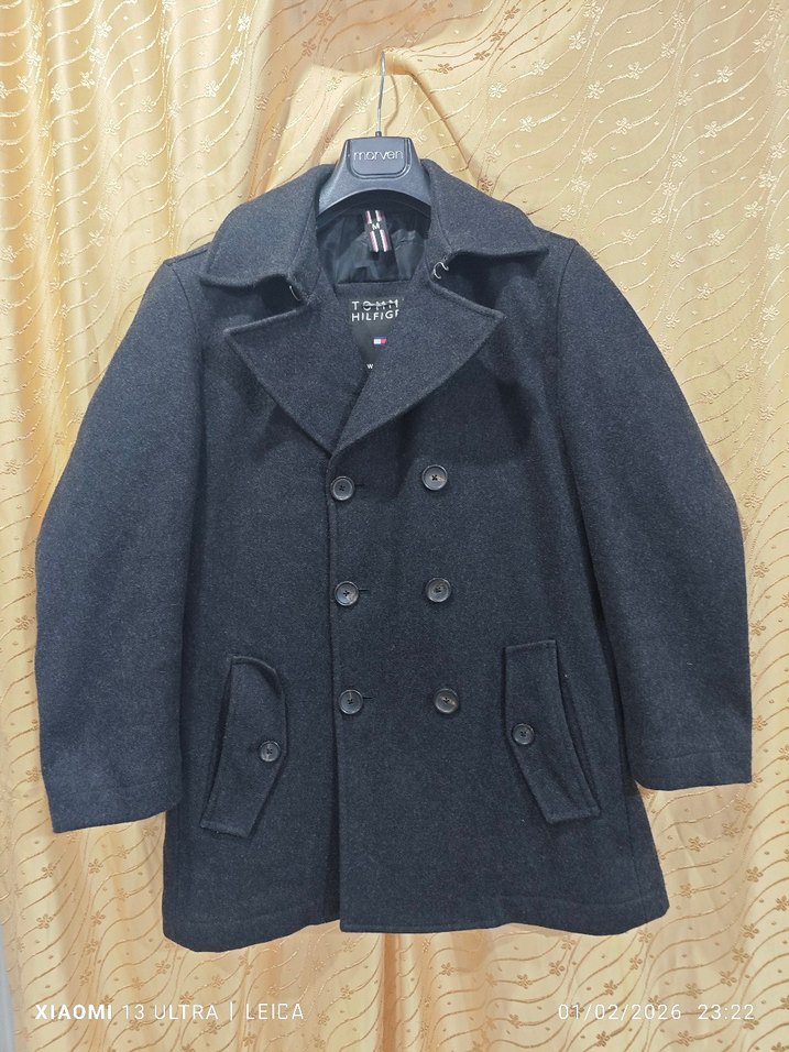 orjinal Tommy Hilfiger erkek yün kaban - Görsel 2