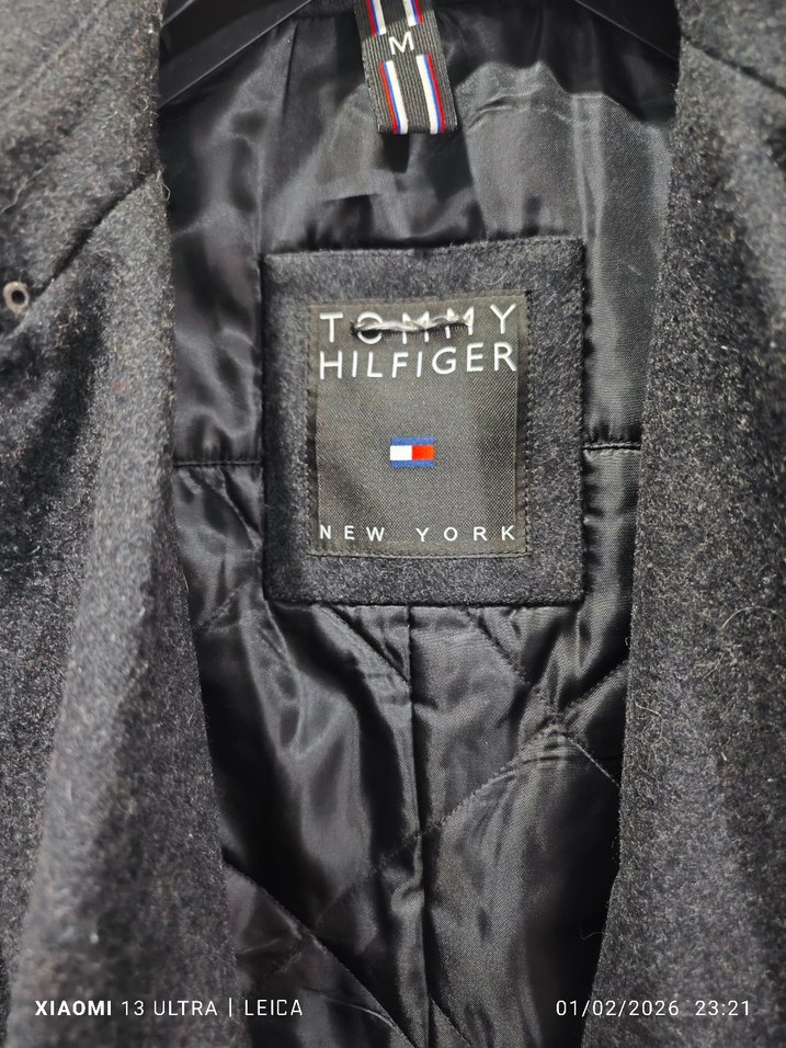 orjinal Tommy Hilfiger erkek yün kaban - Görsel 5