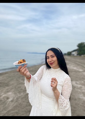 Püsküllü Beyaz Uzun Kollu Bohem Gelinlik - Görsel 2