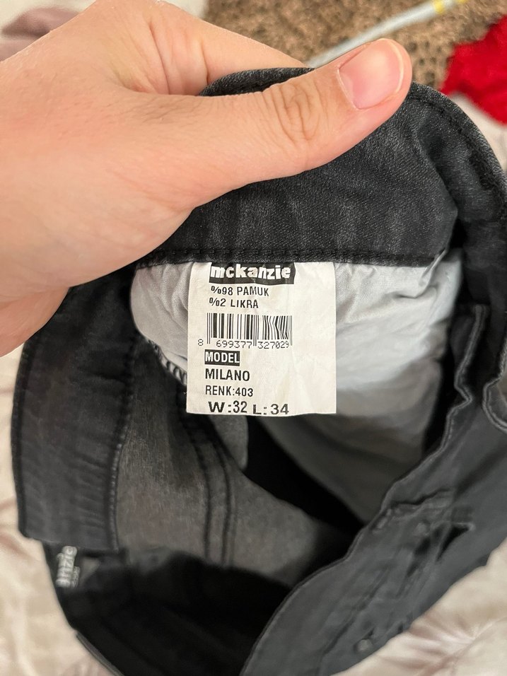 Siyah Düğmeli Erkek Denim Pantolon - Görsel 3