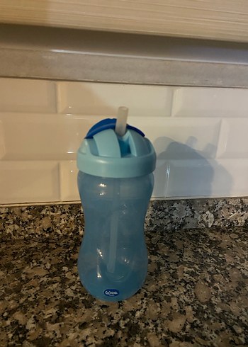 Mavi Bebek Biberonu Pipetli - Görsel 2