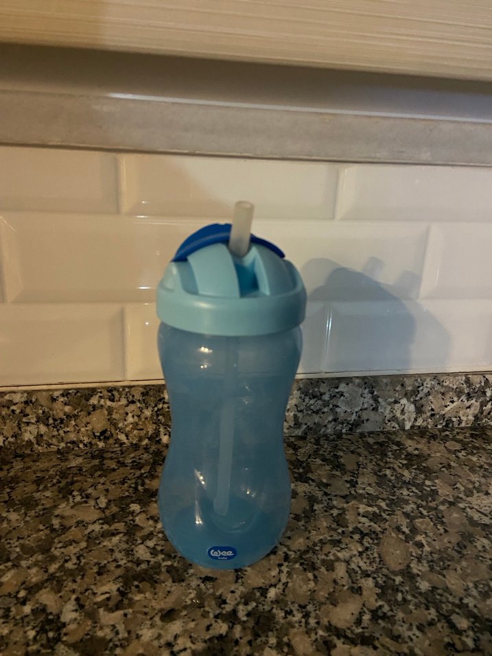 Mavi Bebek Biberonu Pipetli - Görsel 2