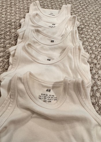 H&M Beyaz Kolsuz Bebek Çıtçıtlı Body Seti - Görsel 4