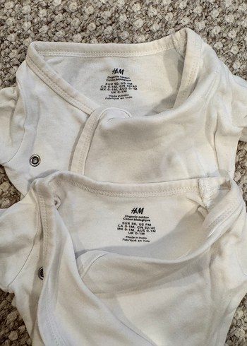 H&m Uzun Kollu Beyaz Bebek Body Seti - Görsel 2