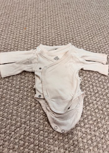 H&m Uzun Kollu Beyaz Bebek Body Seti - Görsel 3