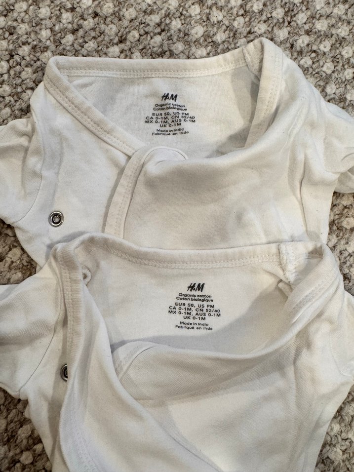 H&m Uzun Kollu Beyaz Bebek Body Seti - Görsel 2