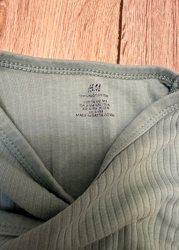 H&M Yeşil Uzun Kollu Bebek Body - Görsel 2