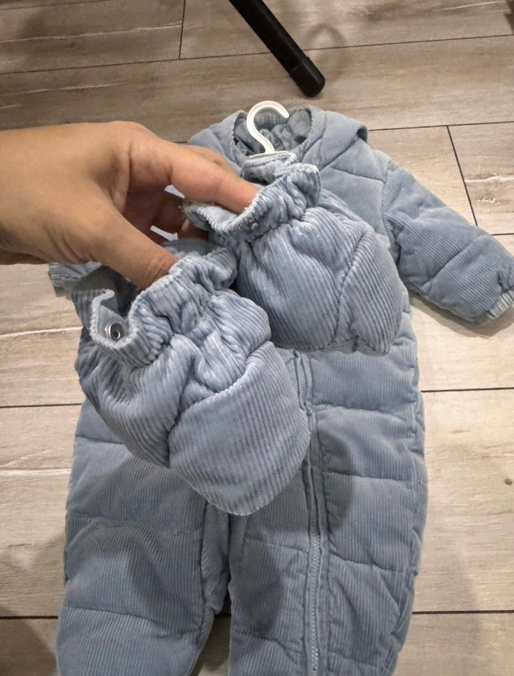 Mavi-Gri H&M Erkek Bebek Astronot Kış Tulumu - Görsel 2