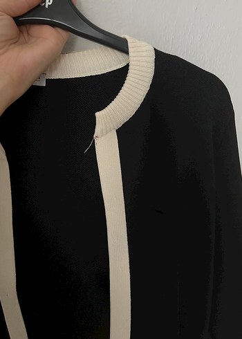 Zara Siyah Beyaz Kısa Triko Kadın Hırka