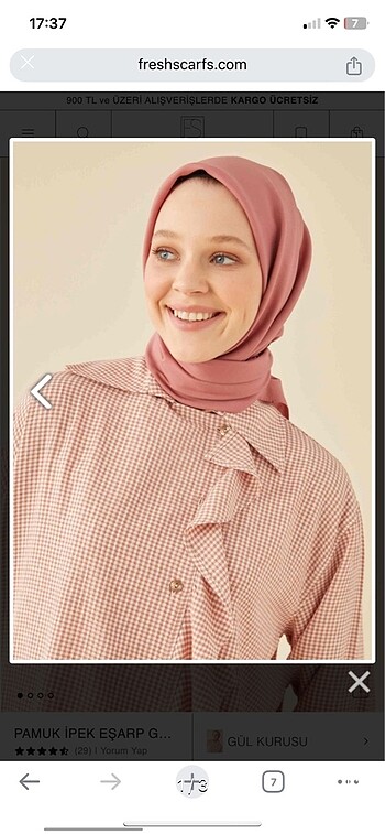 Fresh scarfs gül kurusu pamuk ipek eşarp