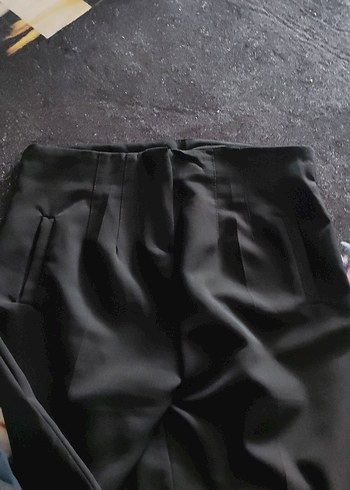 Zara Siyah Midi Kadın Kumaş Pantolon