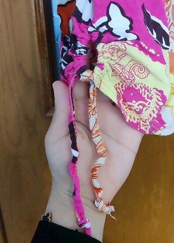 Bohem Çok Renkli Uzun Drapeli Kadın Bluz - Görsel 3