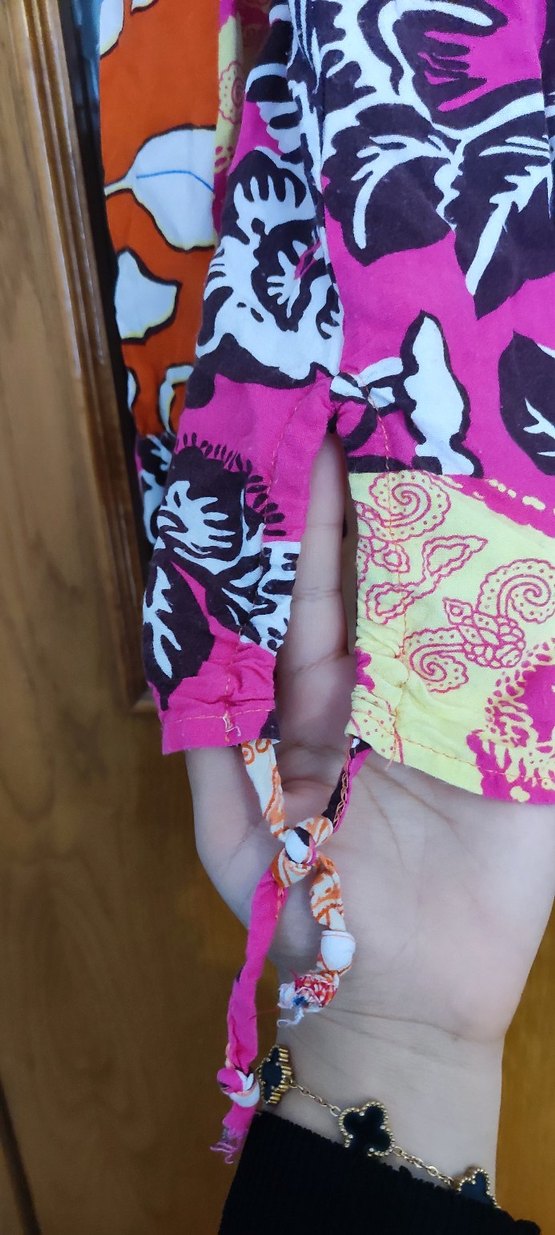 Bohem Çok Renkli Uzun Drapeli Kadın Bluz - Görsel 2