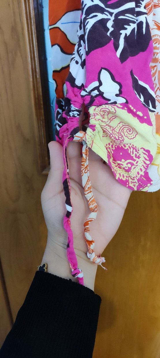 Bohem Çok Renkli Uzun Drapeli Kadın Bluz - Görsel 3