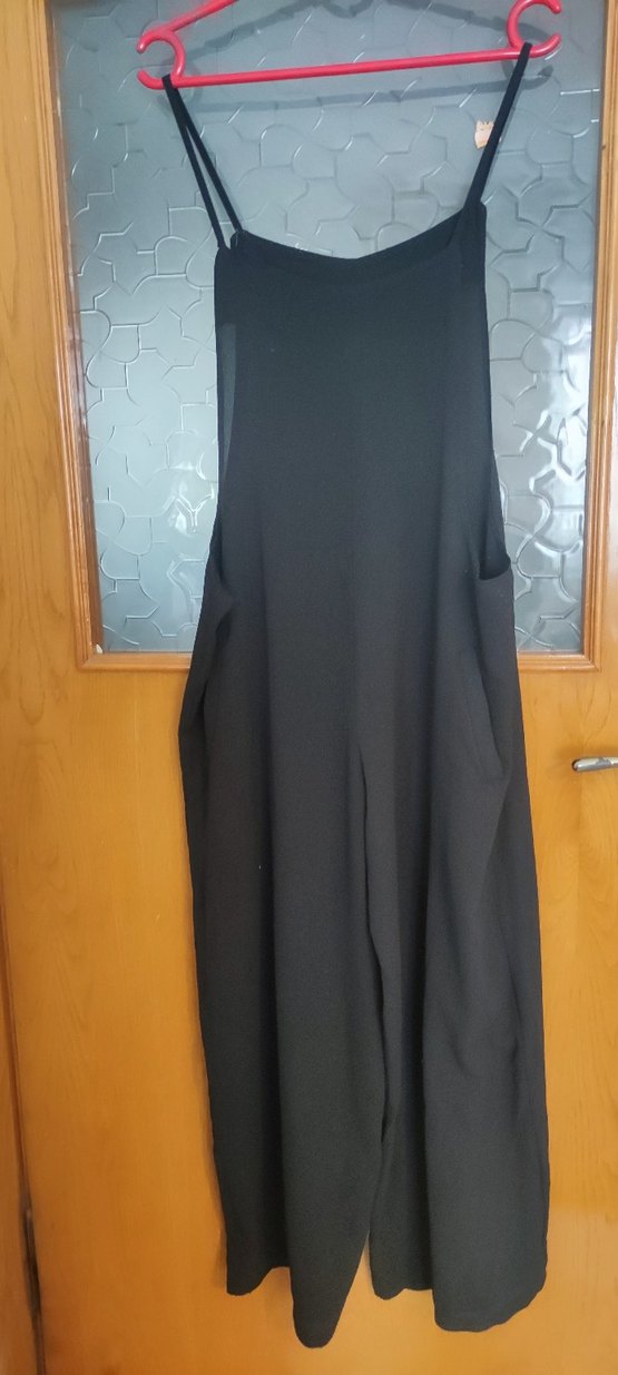 Siyah Drapeli Yüksek Yakalı Uzun tulum - Görsel 2