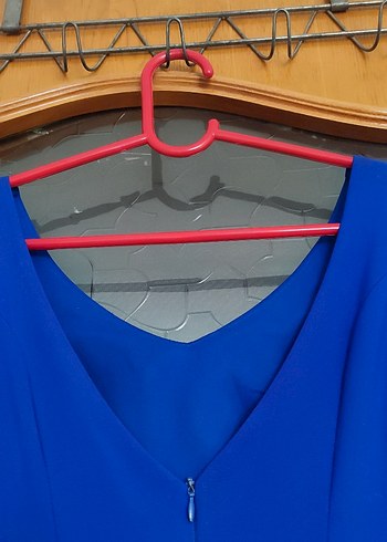 Uzun Lacivert Drapeli Klasik Kadın Elbisesi - Görsel 4