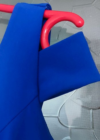 Uzun Lacivert Drapeli Klasik Kadın Elbisesi - Görsel 3