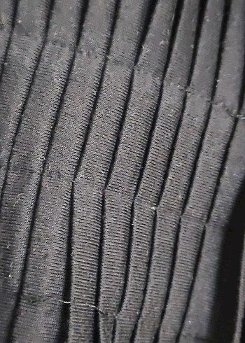 Siyah Pilili Uzun V Yaka Kadın Elbise - Görsel 4