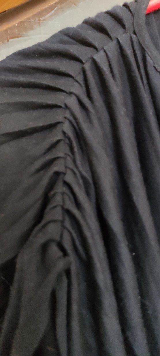 Siyah Pilili Uzun V Yaka Kadın Elbise - Görsel 2