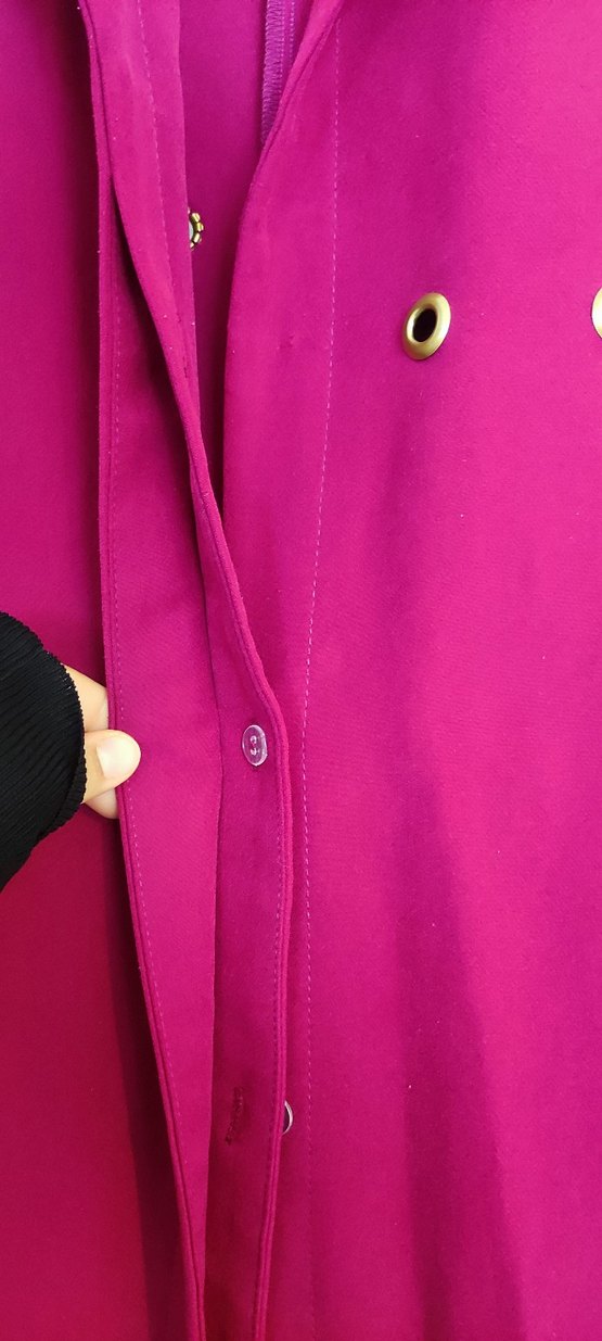 Düğmeli Bordo Uzun Kadın Yelek - Görsel 2