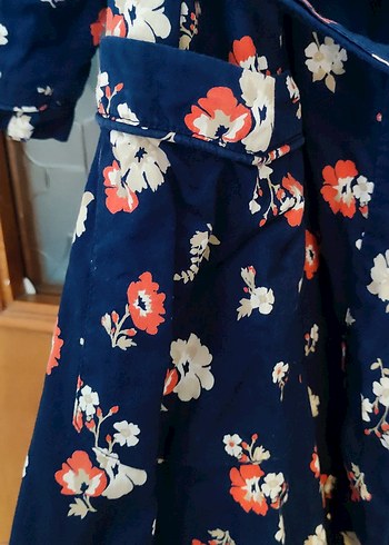 Çiçek Desenli Mavi Bohem Kadın Kimono - Görsel 3