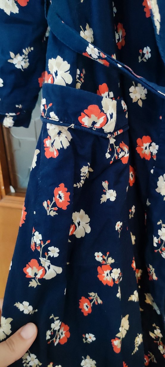 Çiçek Desenli Mavi Bohem Kadın Kimono - Görsel 3