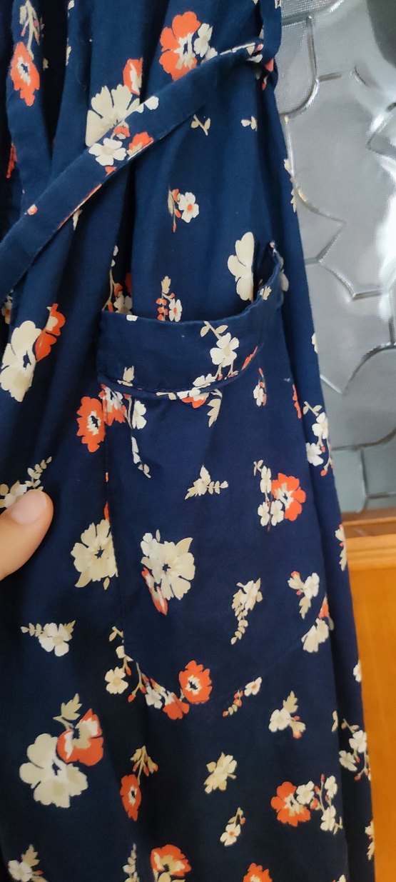 Çiçek Desenli Mavi Bohem Kadın Kimono - Görsel 4