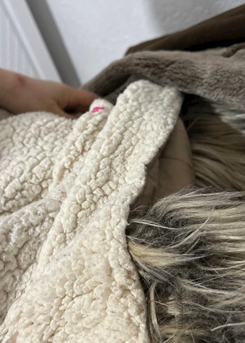 Kadın Bej Kürklü Midi Ceket - Görsel 2