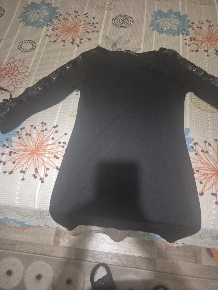 Siyah Gotik Nakışlı Kadın elbise - Görsel 3