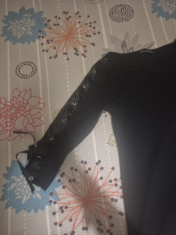 Siyah Gotik Nakışlı Kadın elbise - Görsel 2