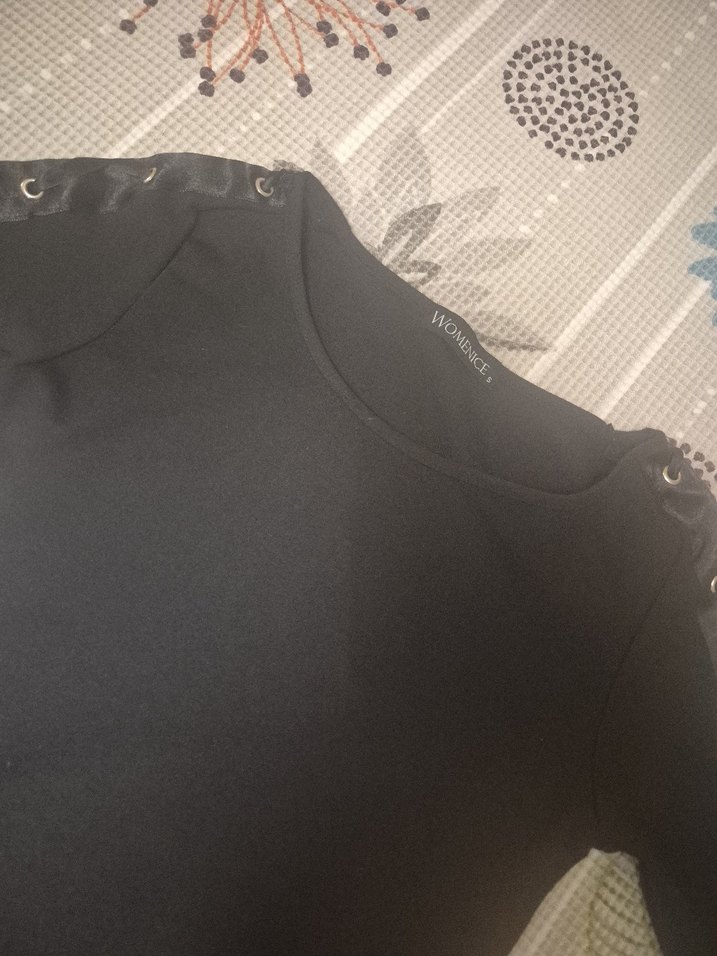 Siyah Gotik Nakışlı Kadın elbise - Görsel 4