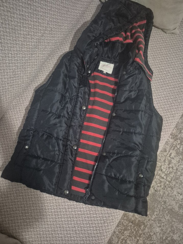 Siyah Tokalı Kemerli Kadın Yelek - Görsel 2