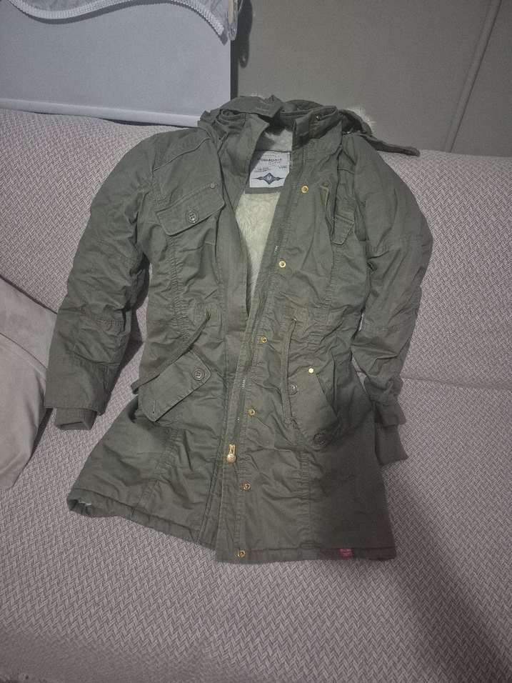 Gri Kürklü Rock Punk Kadın Kış Ceketi - Görsel 5