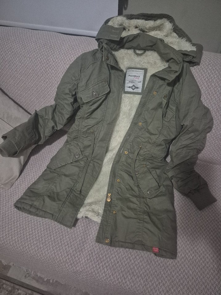 Gri Kürklü Rock Punk Kadın Kış Ceketi - Görsel 2